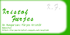 kristof furjes business card