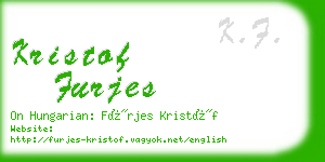 kristof furjes business card